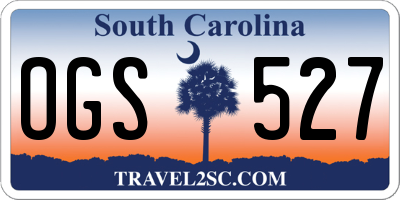 SC license plate OGS527