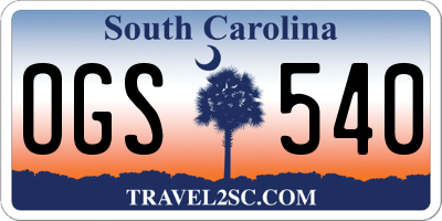 SC license plate OGS540
