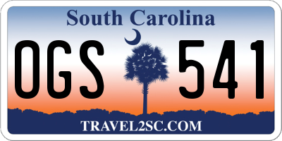 SC license plate OGS541