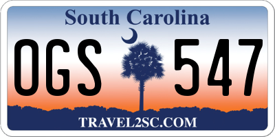 SC license plate OGS547