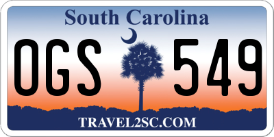 SC license plate OGS549