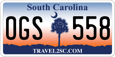 SC license plate OGS558