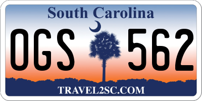 SC license plate OGS562