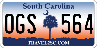 SC license plate OGS564