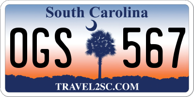 SC license plate OGS567