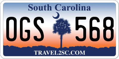 SC license plate OGS568