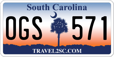SC license plate OGS571