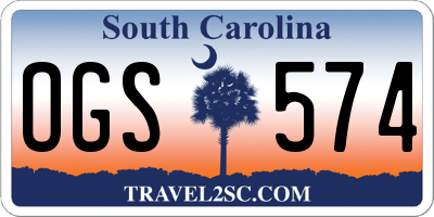 SC license plate OGS574