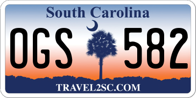 SC license plate OGS582