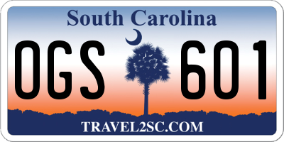 SC license plate OGS601