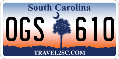 SC license plate OGS610