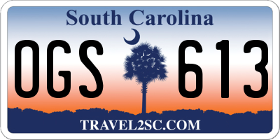 SC license plate OGS613