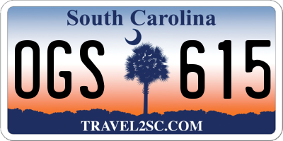 SC license plate OGS615