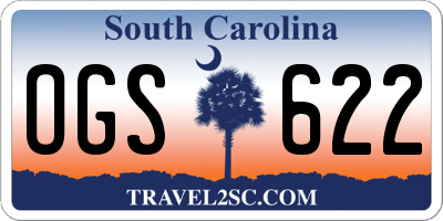 SC license plate OGS622