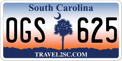 SC license plate OGS625