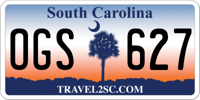SC license plate OGS627