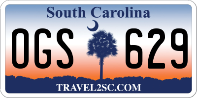 SC license plate OGS629