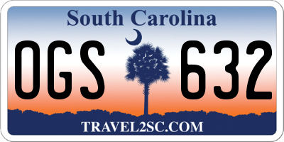 SC license plate OGS632