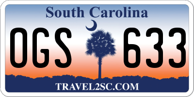 SC license plate OGS633
