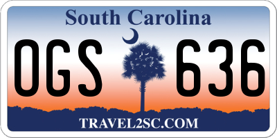 SC license plate OGS636