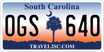 SC license plate OGS640