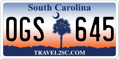 SC license plate OGS645