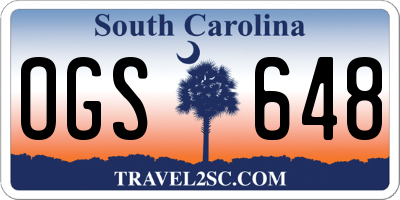 SC license plate OGS648