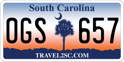 SC license plate OGS657