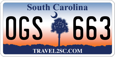SC license plate OGS663