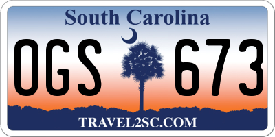 SC license plate OGS673