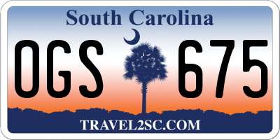 SC license plate OGS675
