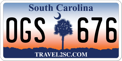SC license plate OGS676