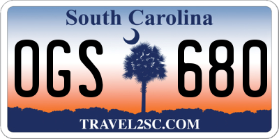 SC license plate OGS680