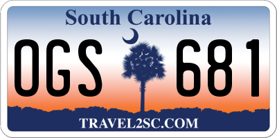 SC license plate OGS681