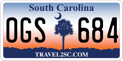 SC license plate OGS684