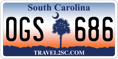 SC license plate OGS686