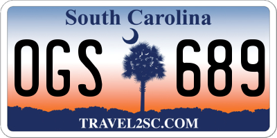 SC license plate OGS689