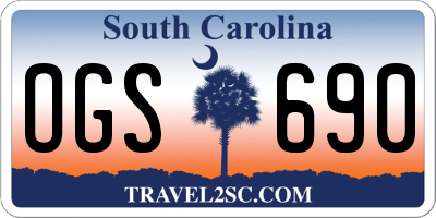 SC license plate OGS690