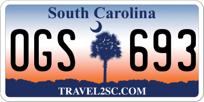 SC license plate OGS693