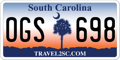 SC license plate OGS698