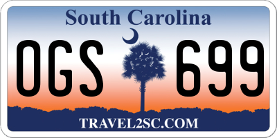 SC license plate OGS699