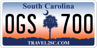 SC license plate OGS700