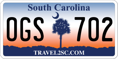 SC license plate OGS702
