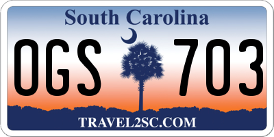 SC license plate OGS703