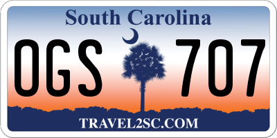 SC license plate OGS707