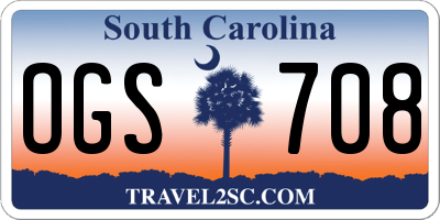 SC license plate OGS708