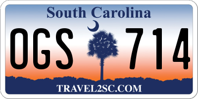 SC license plate OGS714