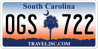 SC license plate OGS722