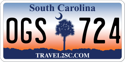 SC license plate OGS724