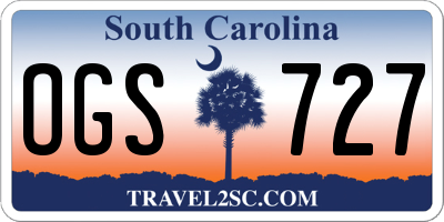 SC license plate OGS727